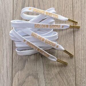Golden Goose Shoelaces - White/Gold